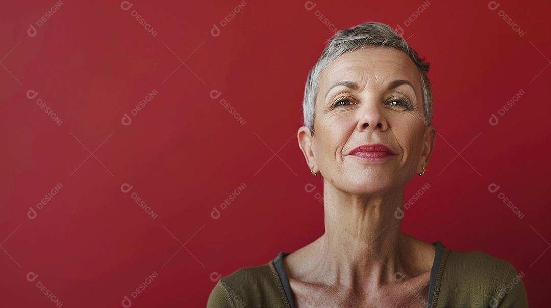 Mulher de 50 anos expressando afeto