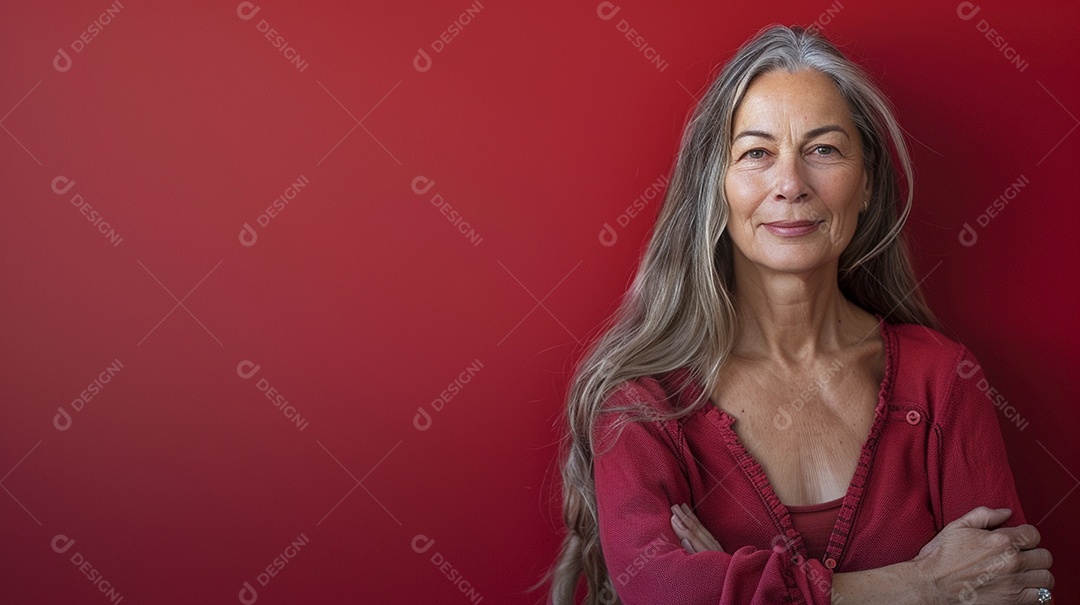 Mulher de 50 anos expressando afeto