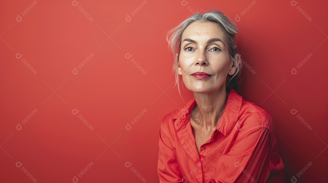 Mulher de 50 anos expressando afeto