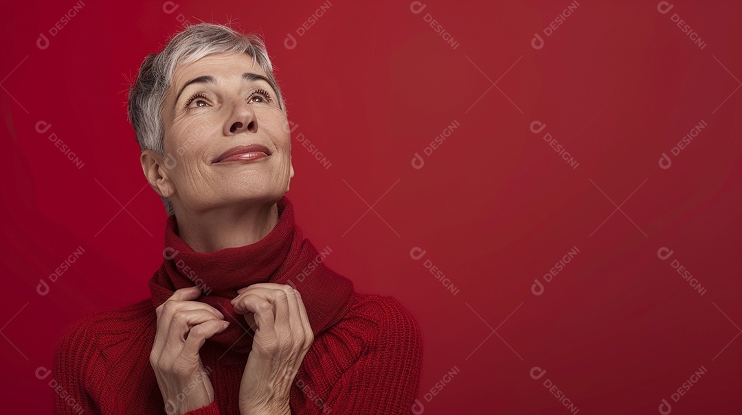 Mulher de 50 anos expressando afeto