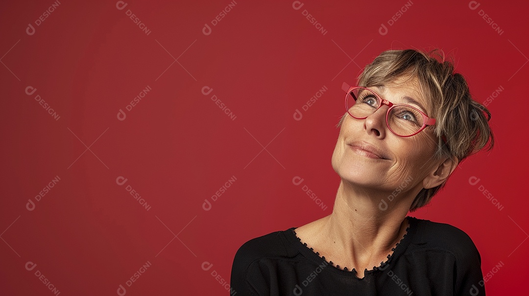 Mulher de 50 anos expressando afeto