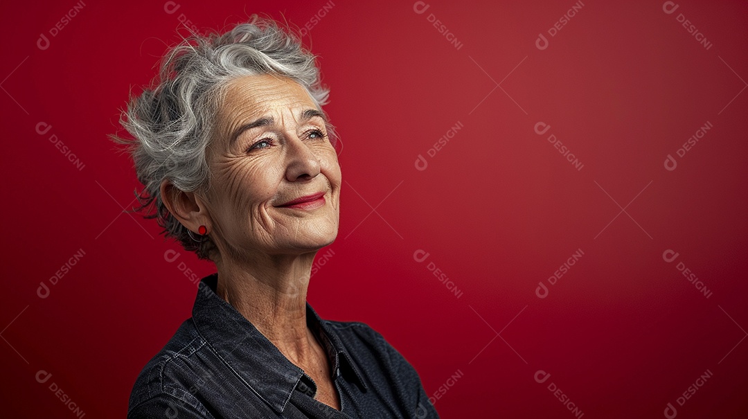 Mulher de 50 anos expressando afeto