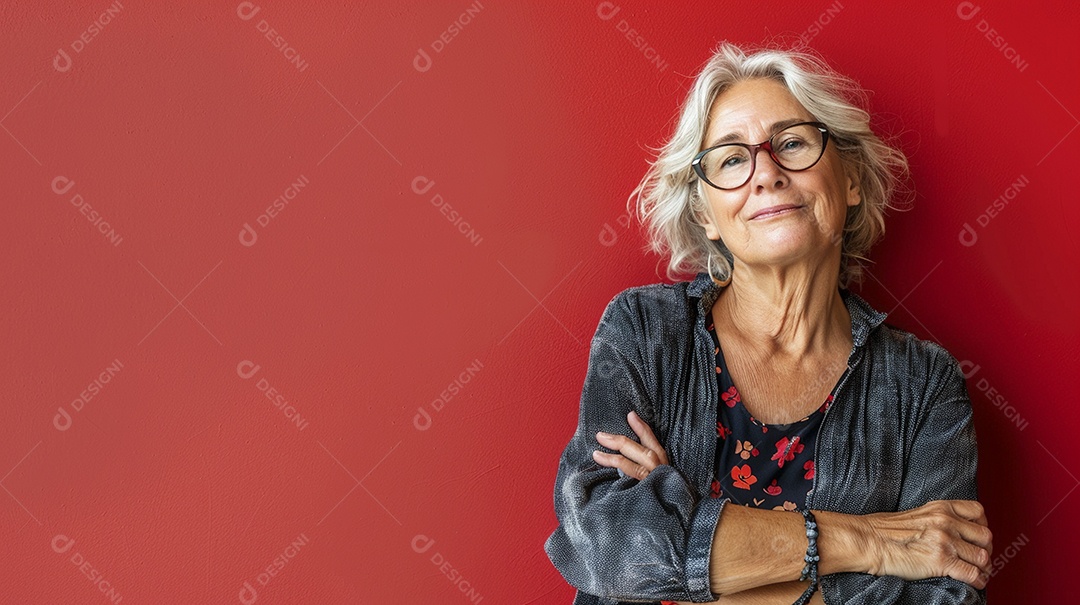 Mulher de 50 anos expressando afeto