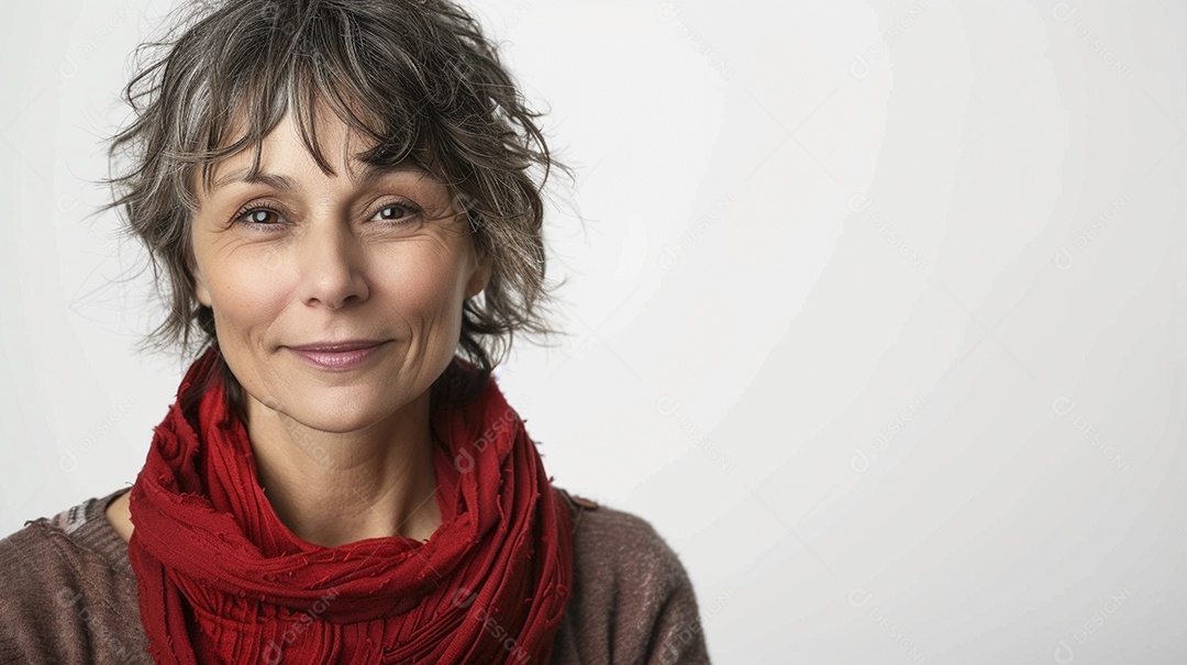 Mulher de 50 anos expressando afeto