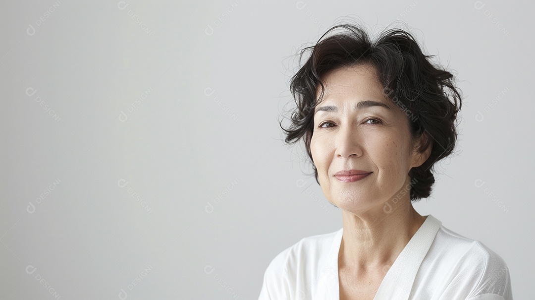 Mulher de 50 anos expressando afeto