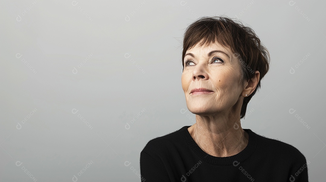 Mulher de 50 anos expressando afeto