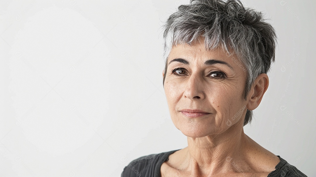 Mulher de 50 anos expressando afeto