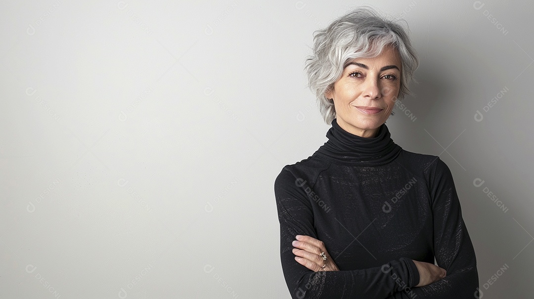 Mulher de 50 anos expressando afeto
