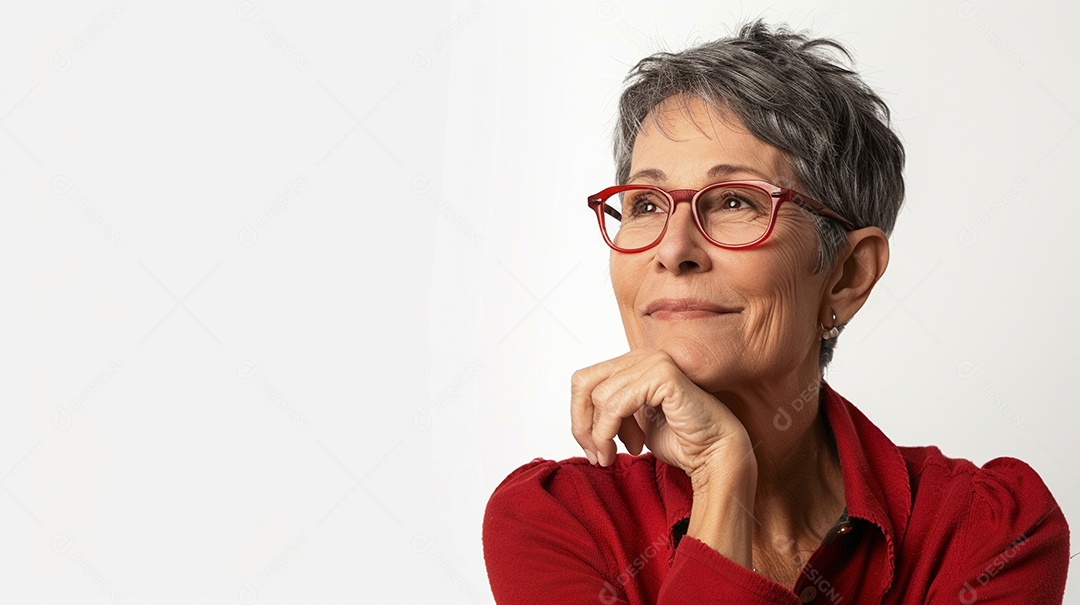 Mulher de 50 anos expressando afeto