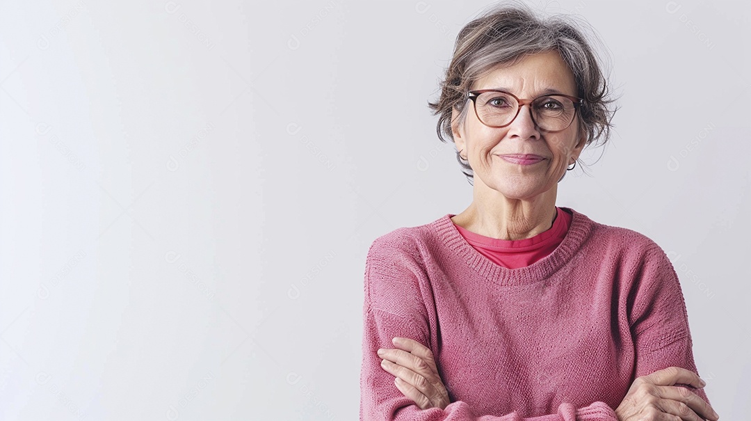 Mulher de 50 anos expressando afeto