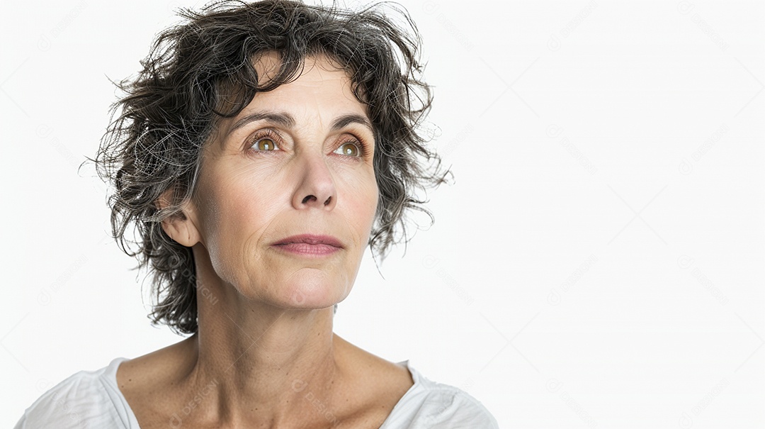 Mulher de 50 anos expressando afeto