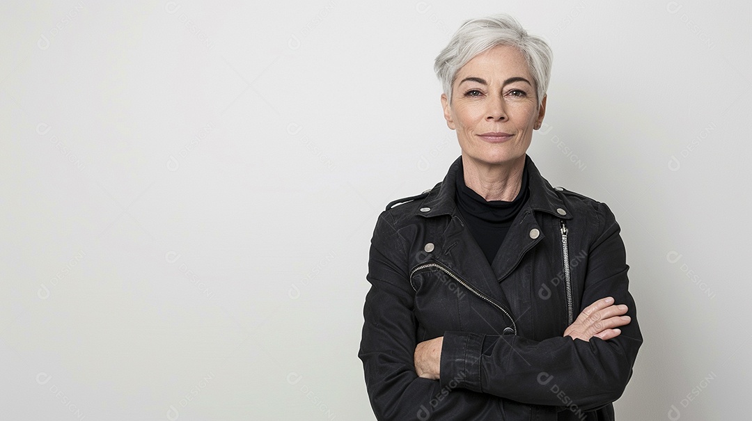 Mulher de 50 anos expressando afeto