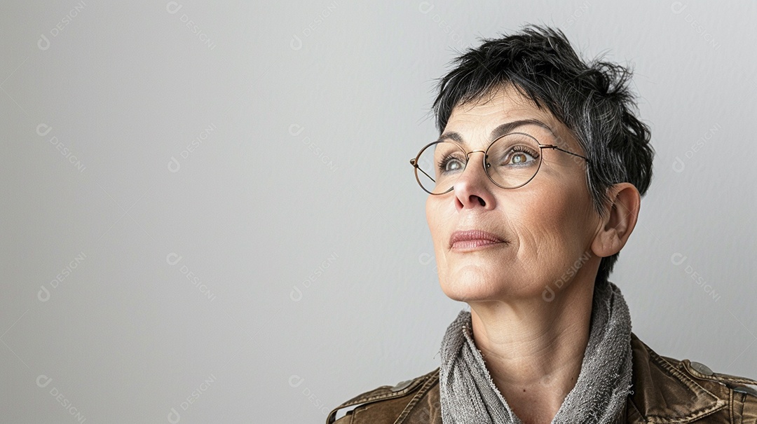 Mulher de 50 anos expressando afeto