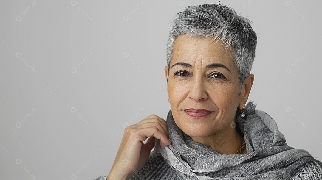 Mulher de 50 anos expressando afeto