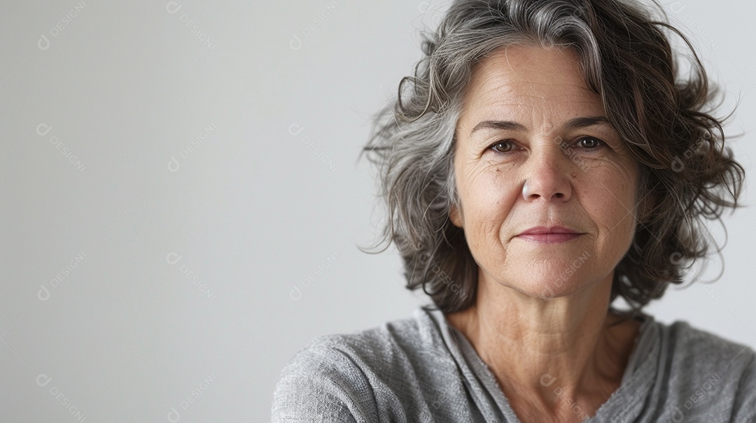 Mulher de 50 anos expressando afeto