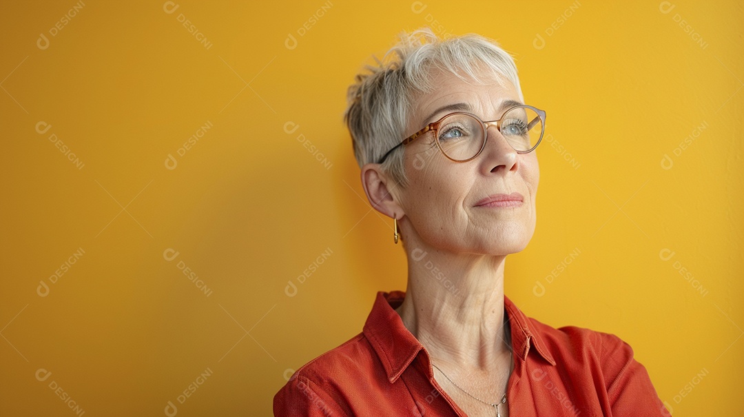 Mulher de 50 anos expressando afeto