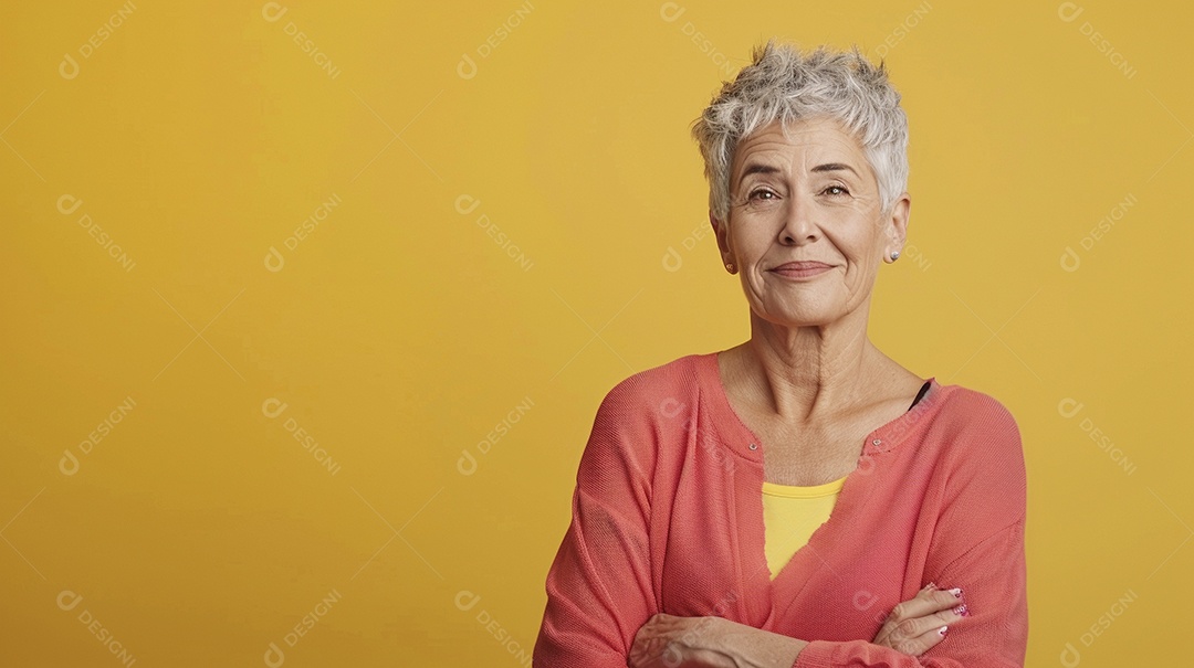 Mulher de 50 anos expressando afeto