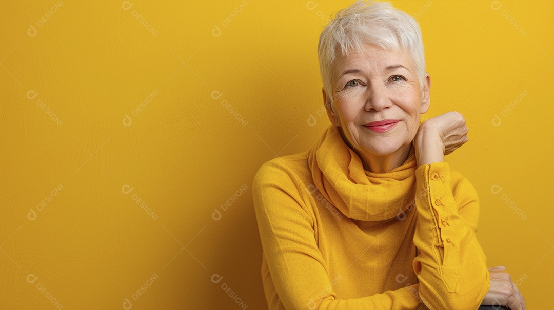 Mulher de 50 anos expressando afeto