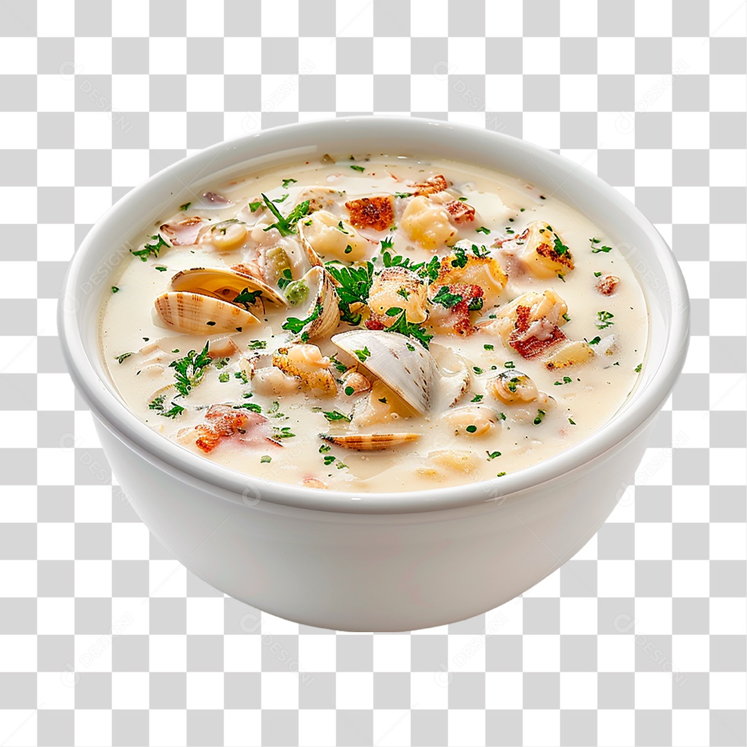 Prato de Clam Chowder PNG Transparente
