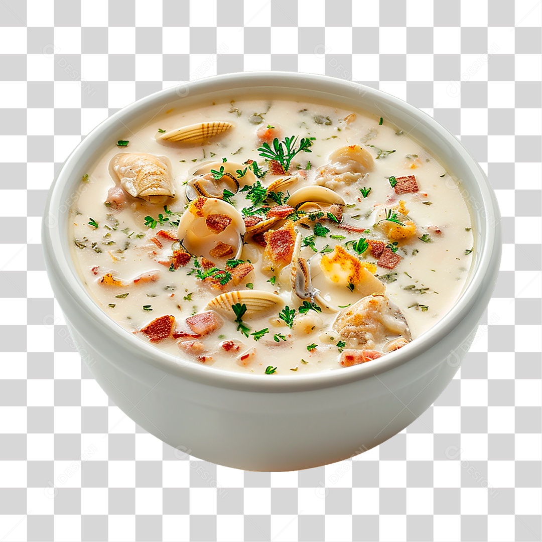 Prato de Clam Chowder PNG Transparente