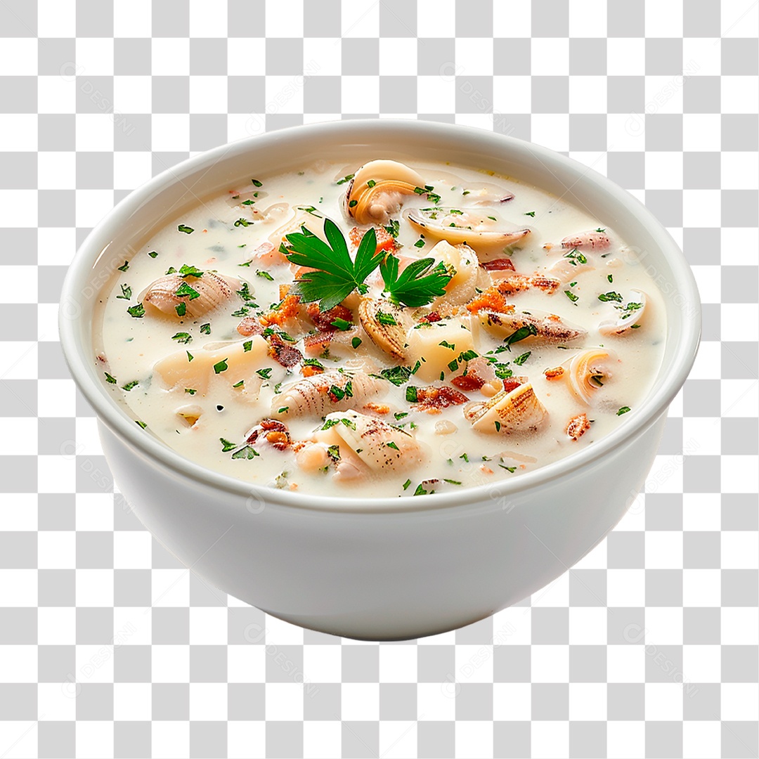 Prato de Clam Chowder PNG Transparente