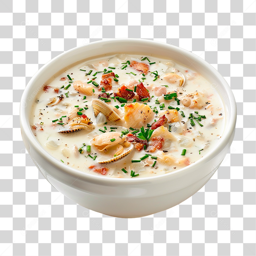 Prato de Clam Chowder PNG Transparente