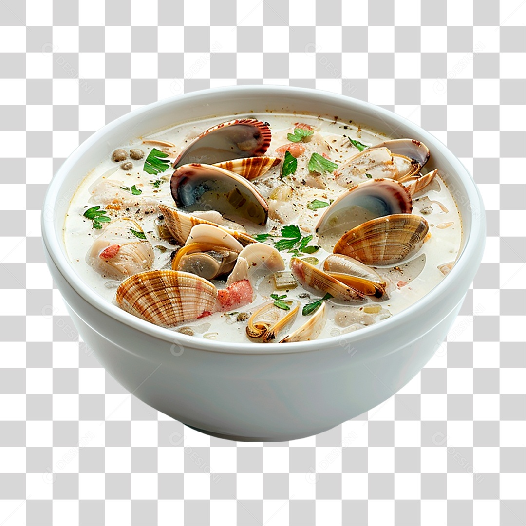 Prato de Clam Chowder PNG Transparente