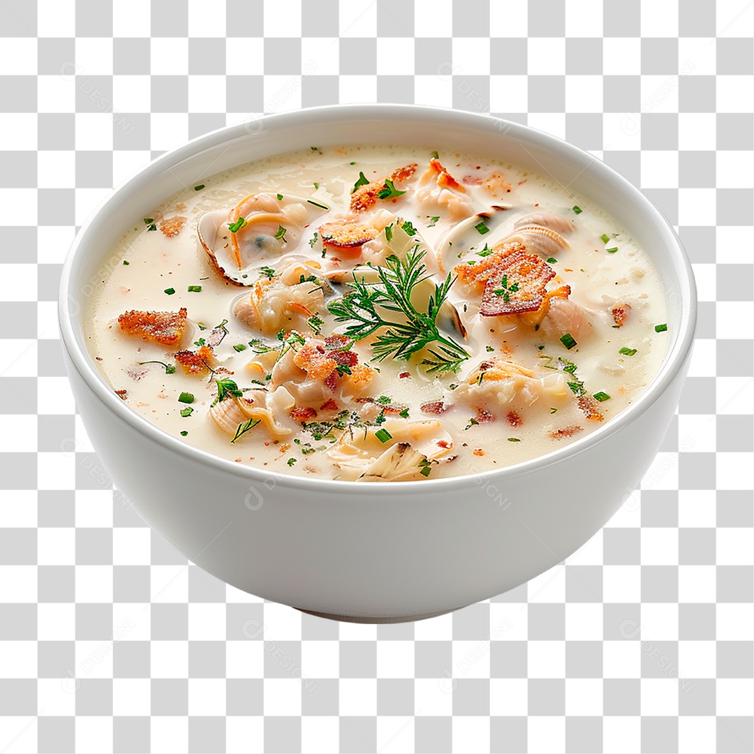 Prato de Clam Chowder PNG Transparente