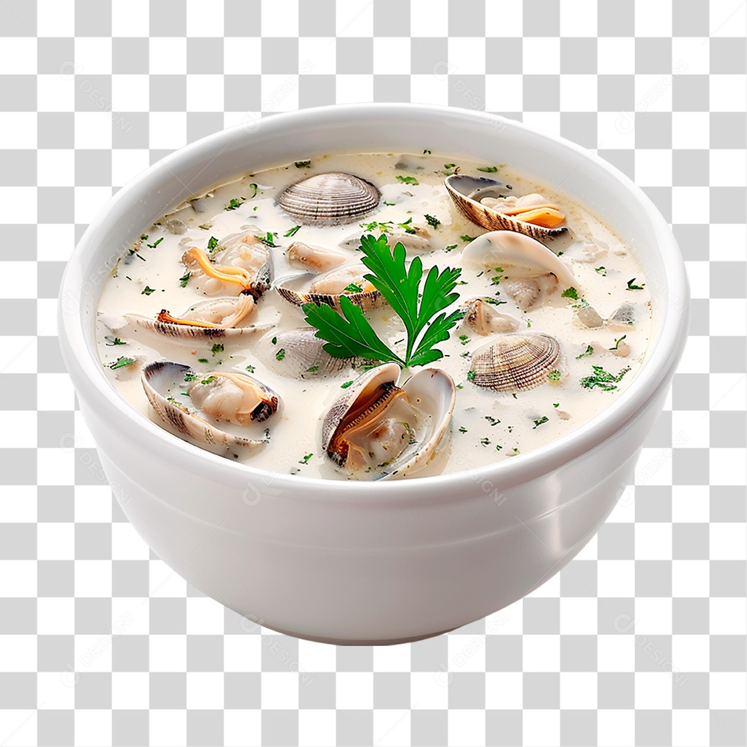 Prato de Clam Chowder PNG Transparente