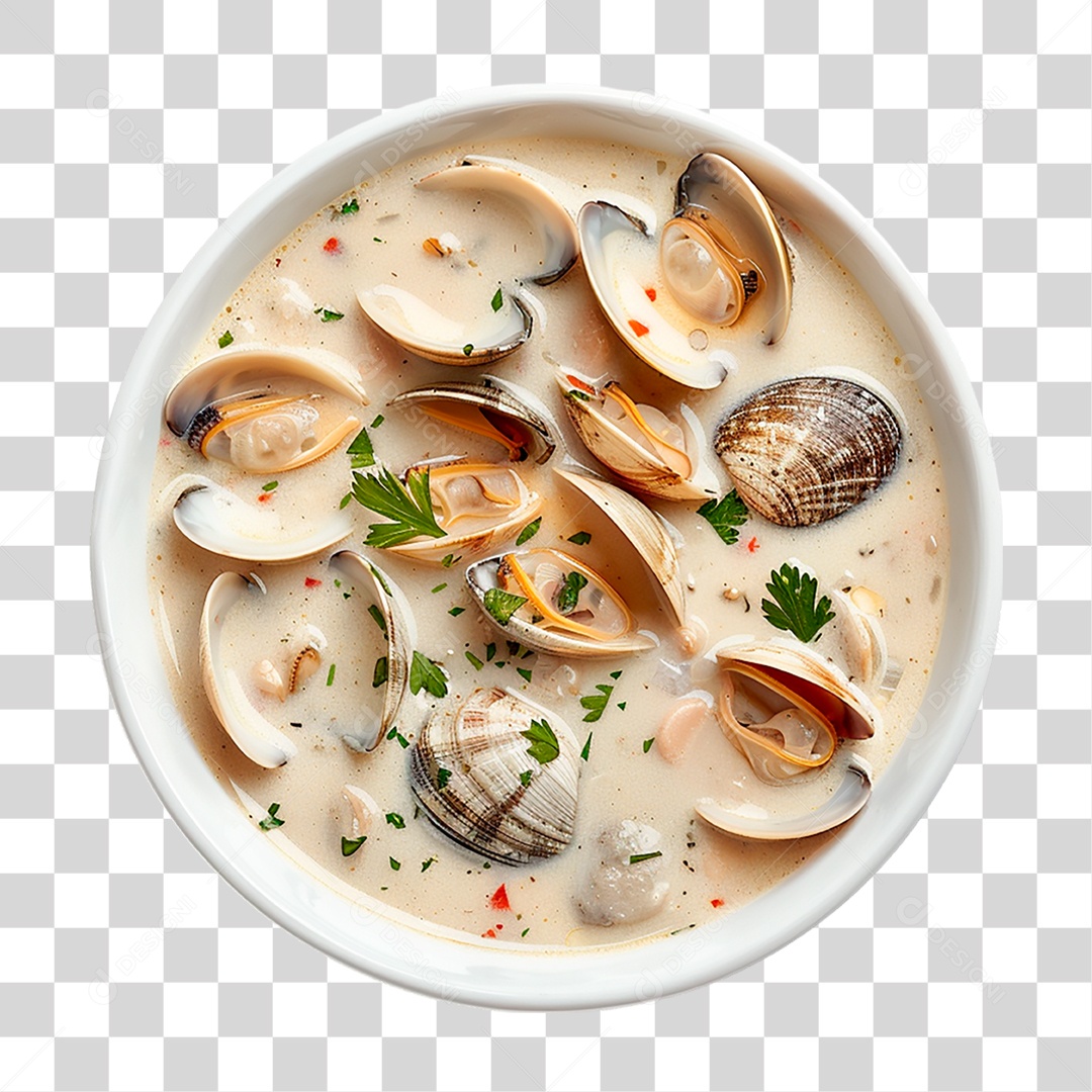 Prato de Clam Chowder PNG Transparente