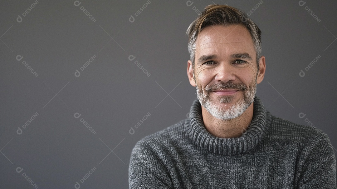 Homem de 50 anos expressando afeto