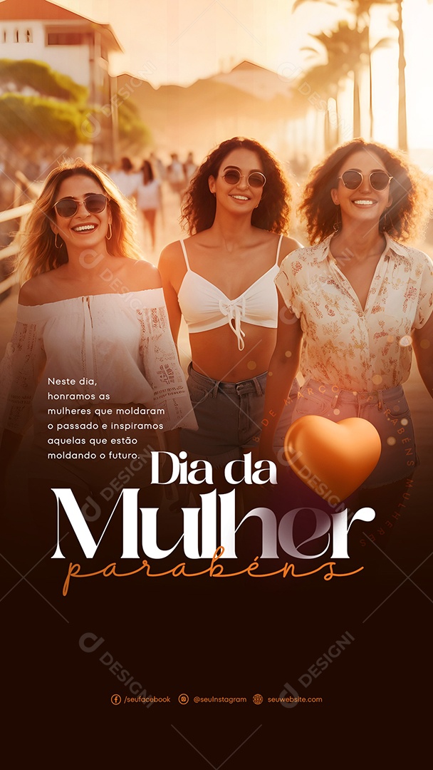 Story Dia Internacional das Mulheres 8 de Março Social Media PSD Editável