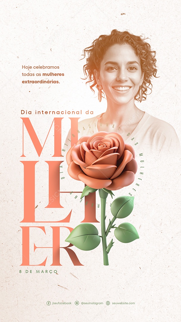 Story Dia Internacional das Mulheres 8 de Março Extraordinárias Social Media PSD Editáv