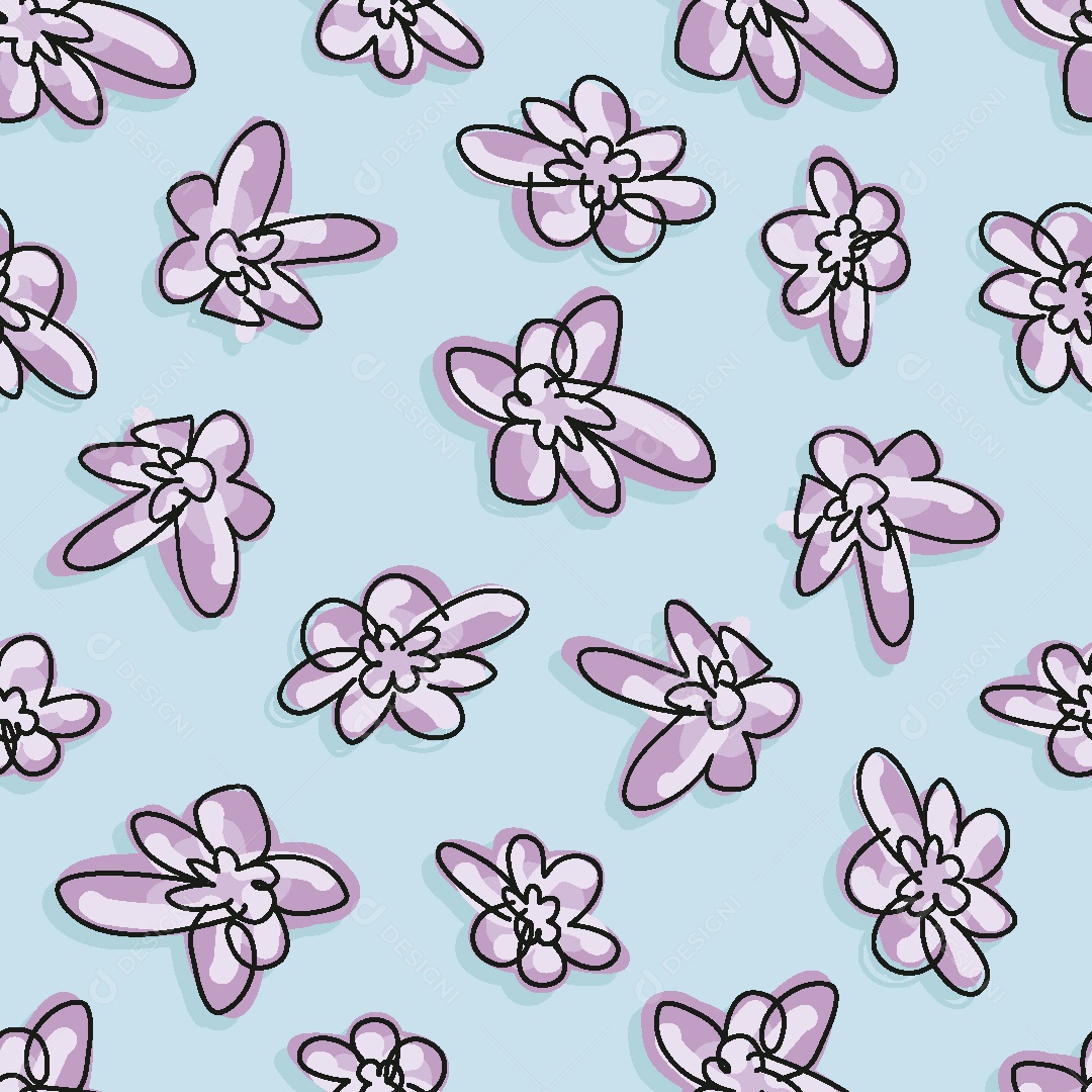 Estampa de Flores Ilustração Vetor EPS