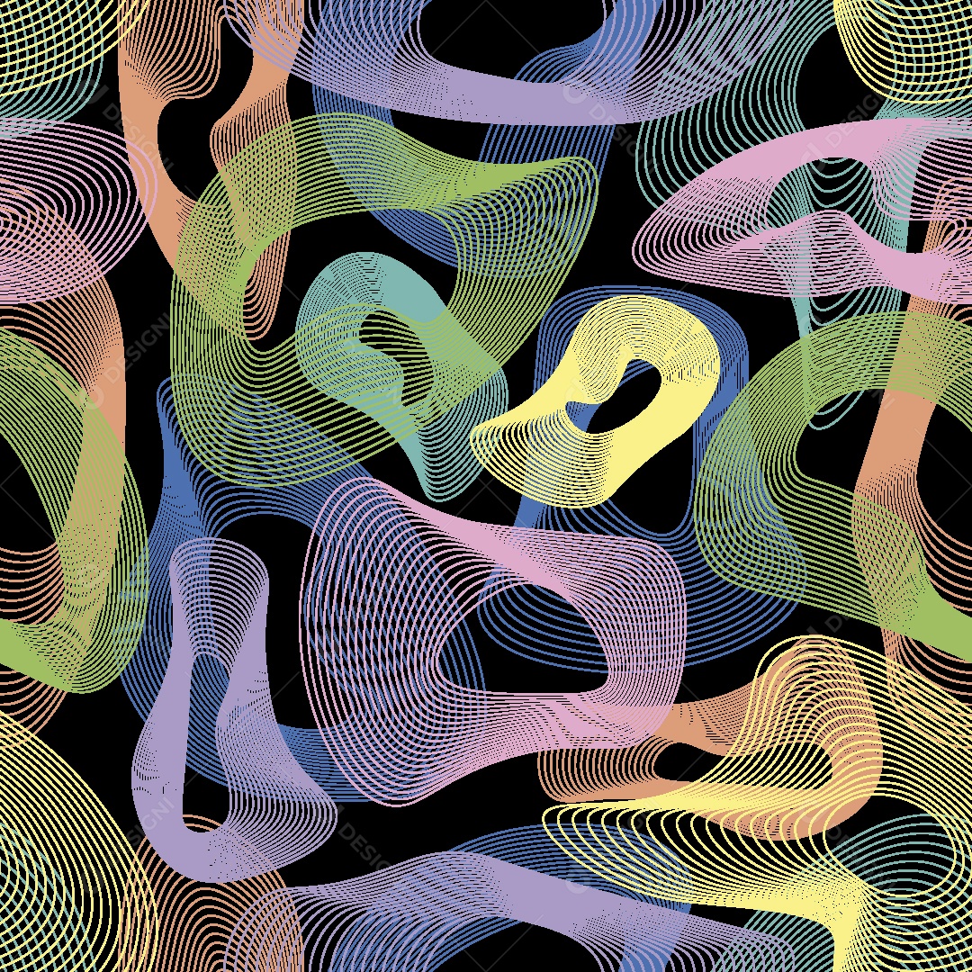 Estampa de Linhas Onduladas Ilustração Vetor EPS