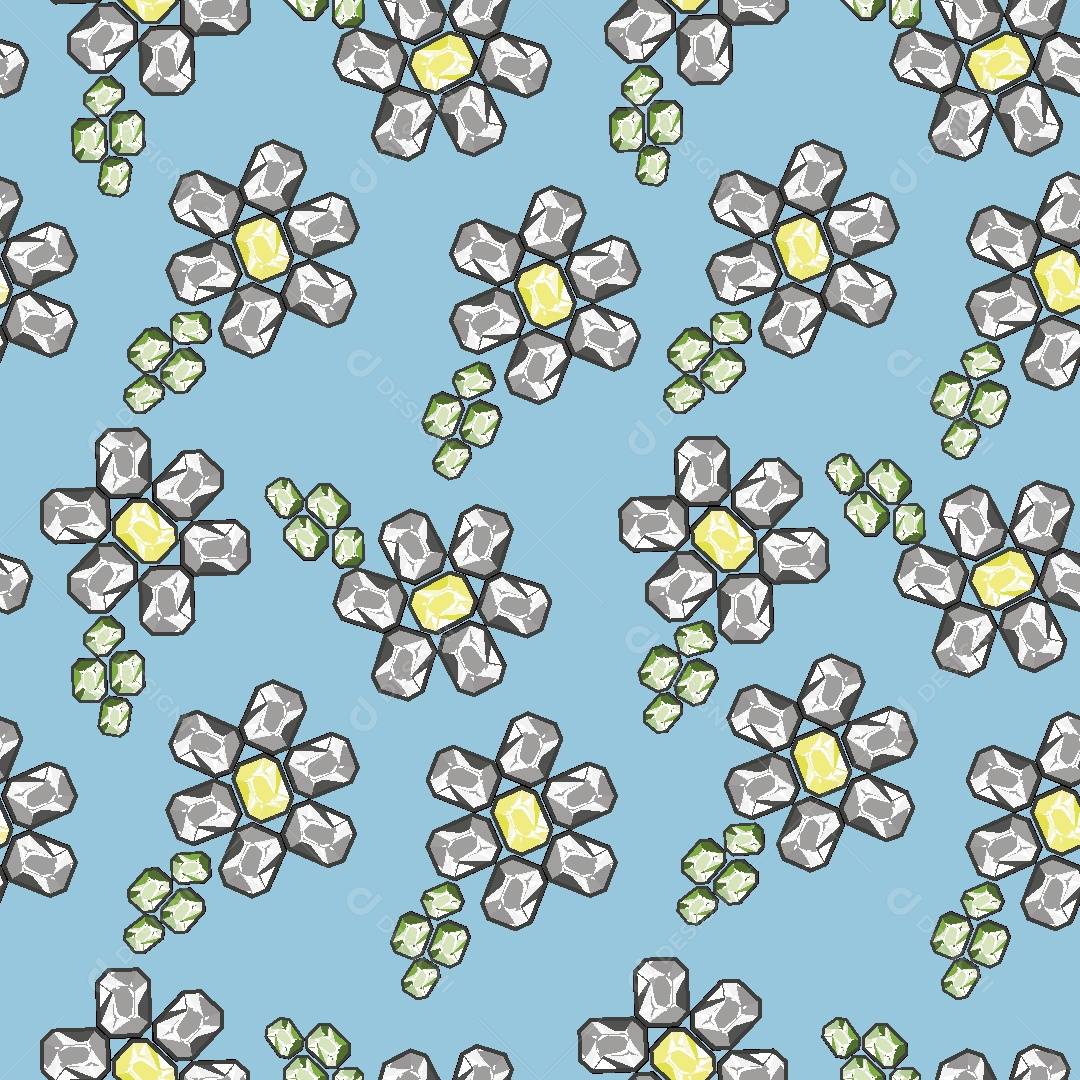 Estampa Floral Ilustração Vetor EPS