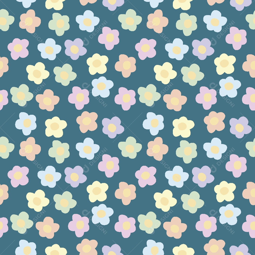 Estampa de Flores Ilustração Vetor EPS