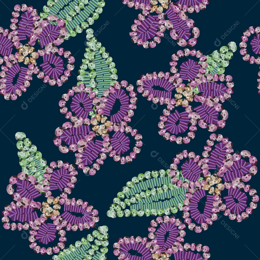 Estampa Floral Ilustração Vetor EPS