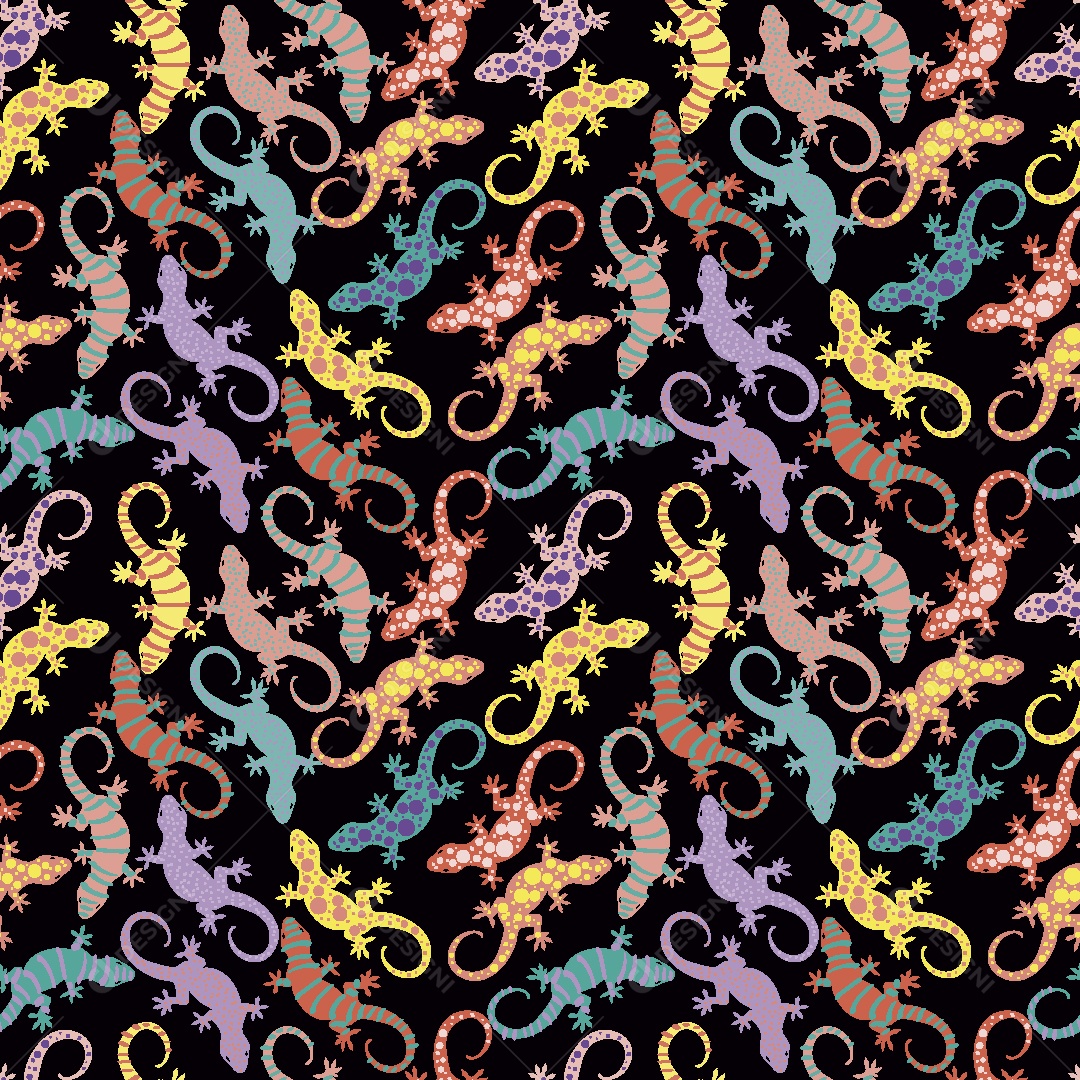 Estampa de Lagartixas Ilustração Vetor EPS