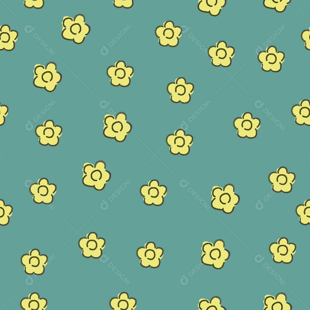 Estampa de Flores Ilustração Vetor EPS