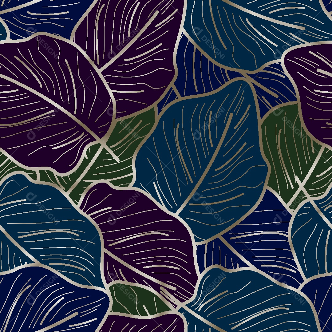 Estampa de Folhas Ilustração Vetor EPS