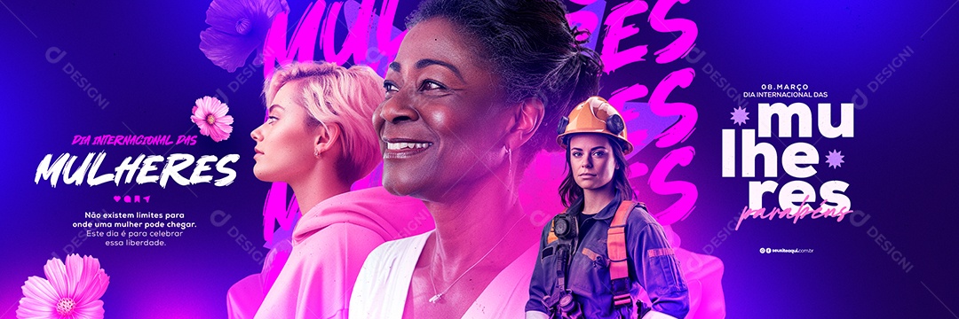 Carrossel Dia Internacional das Mulheres 8 de Março Não Existem Limites Social Media PSD Editável