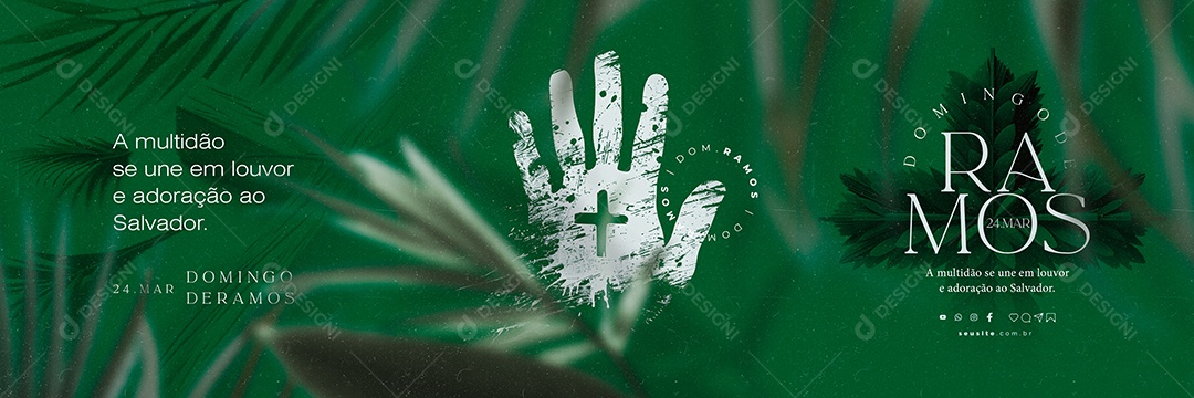 Carrossel Domingo de Ramos 24 De Março A Multidão se une em louvor Social Media PSD Editável