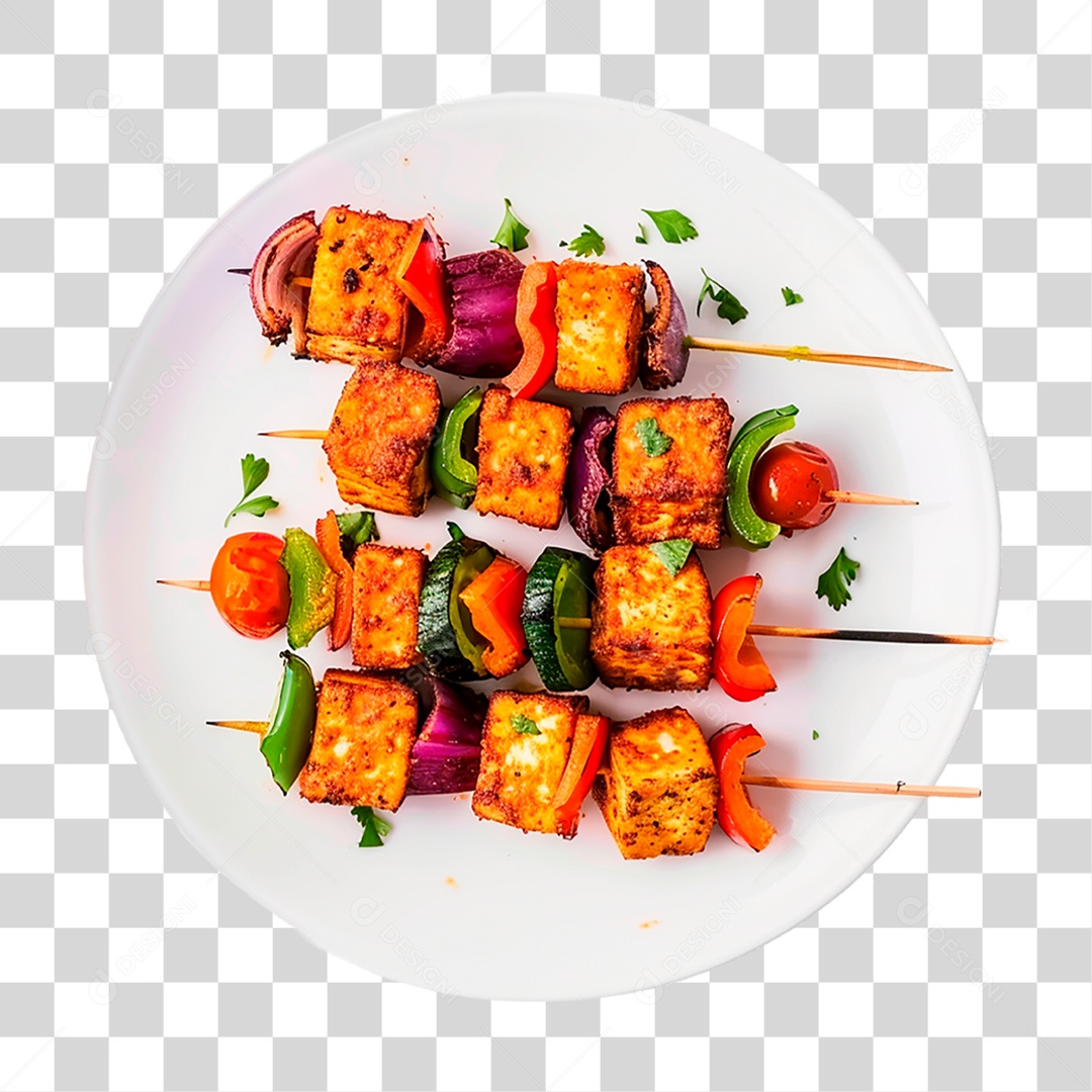 Prato de Paneer Tikka PNG Transparente