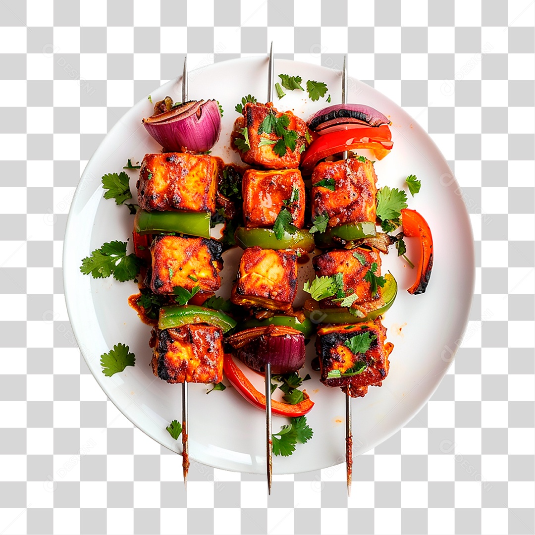 Prato de Paneer Tikka PNG Transparente