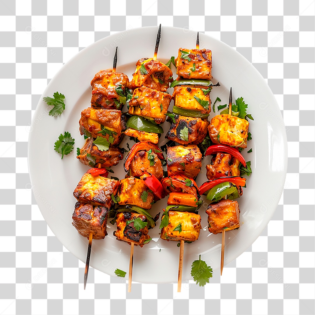 Prato de Paneer Tikka PNG Transparente