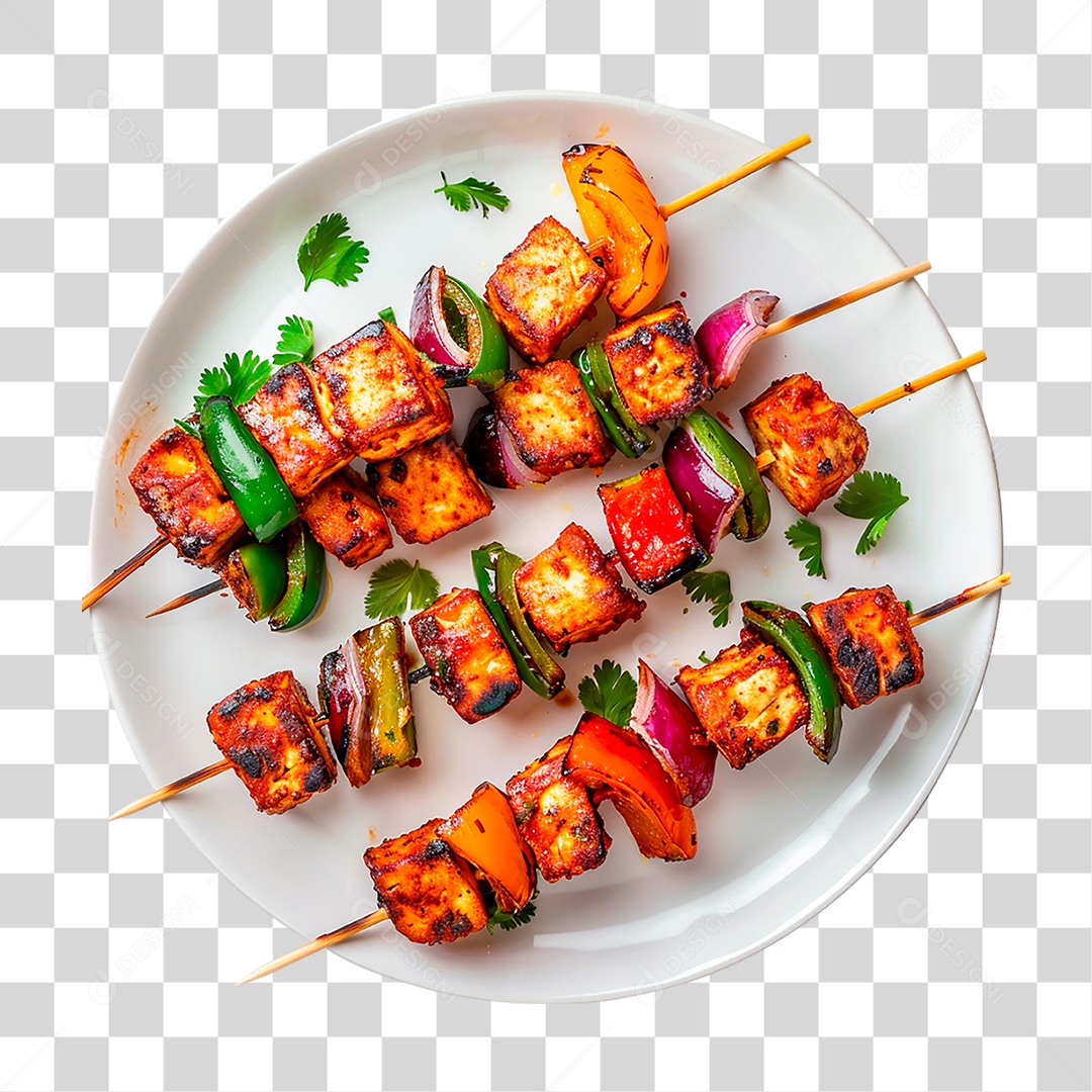 Prato de Paneer Tikka PNG Transparente