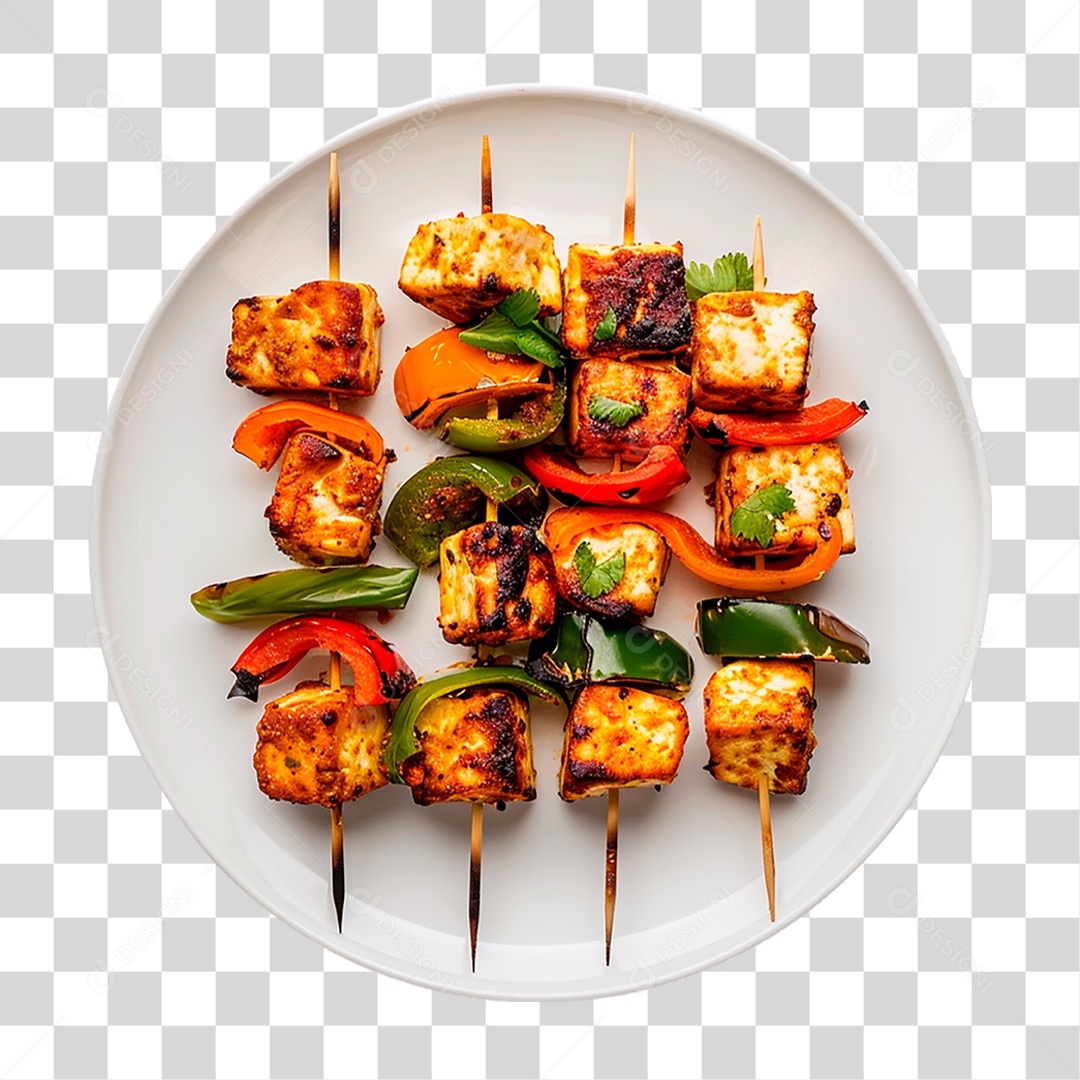 Prato de Paneer Tikka PNG Transparente