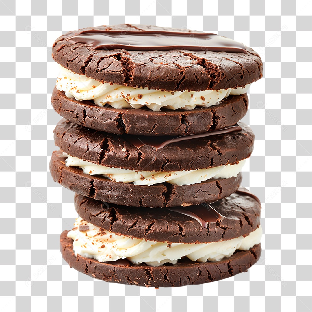 Pilha de Bolacha Recheada PNG Transparente