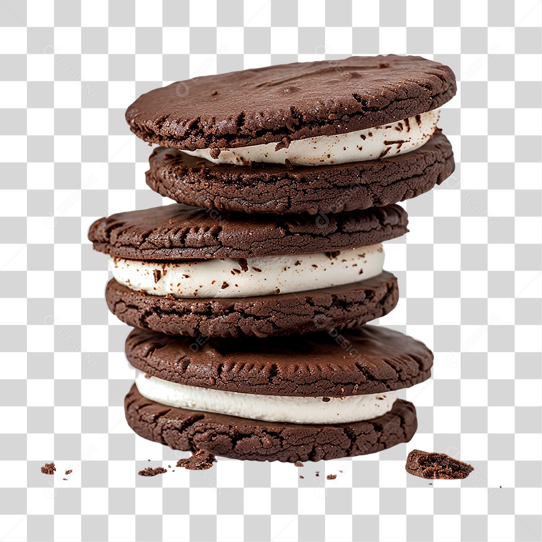 Pilha de Bolacha Recheada PNG Transparente